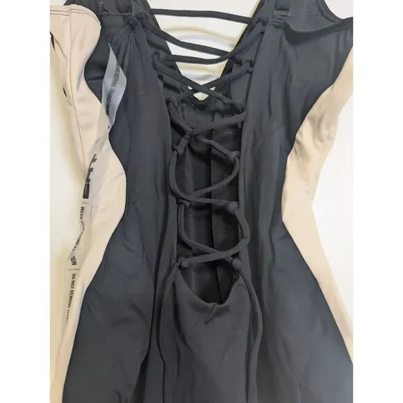 TA3 Plungey Contour One Piece Swimsuit Black Oat Corset Back Shaping M NWT - Picture 4 of 10